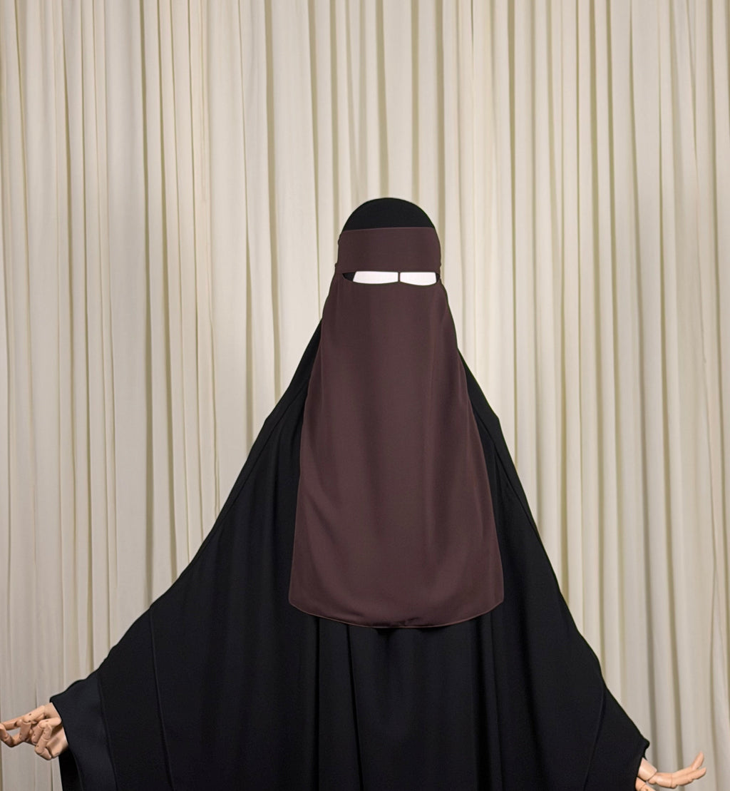 1  Layer Niqab | Nose string - Dark Brown