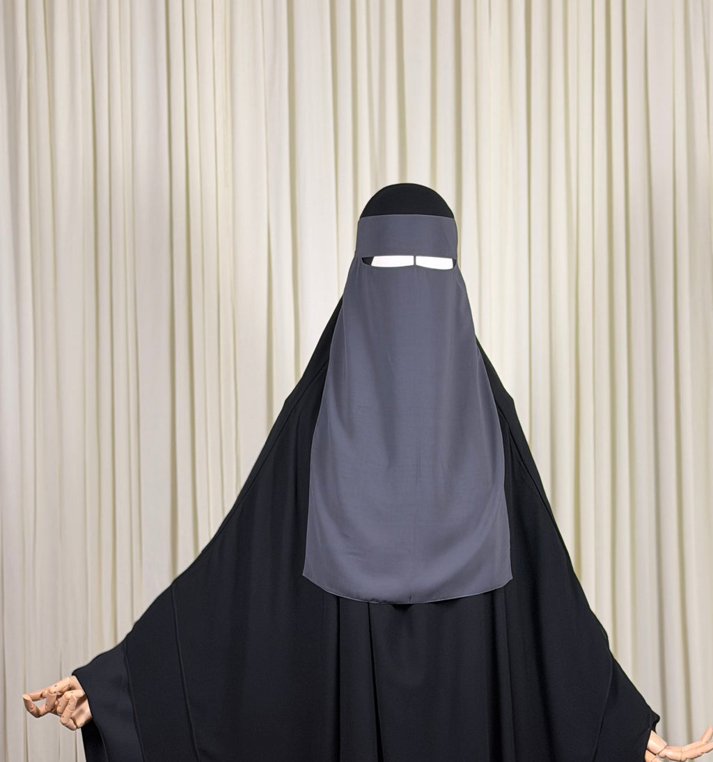 1  Layer Niqab | Nose string - Grey
