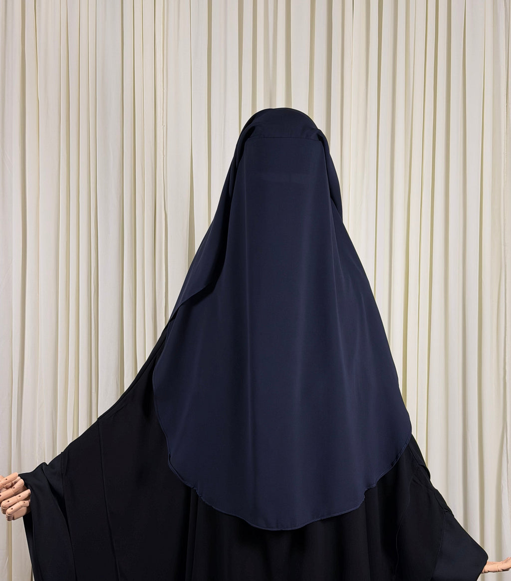 Three Layer Niqab | Medium - Navy