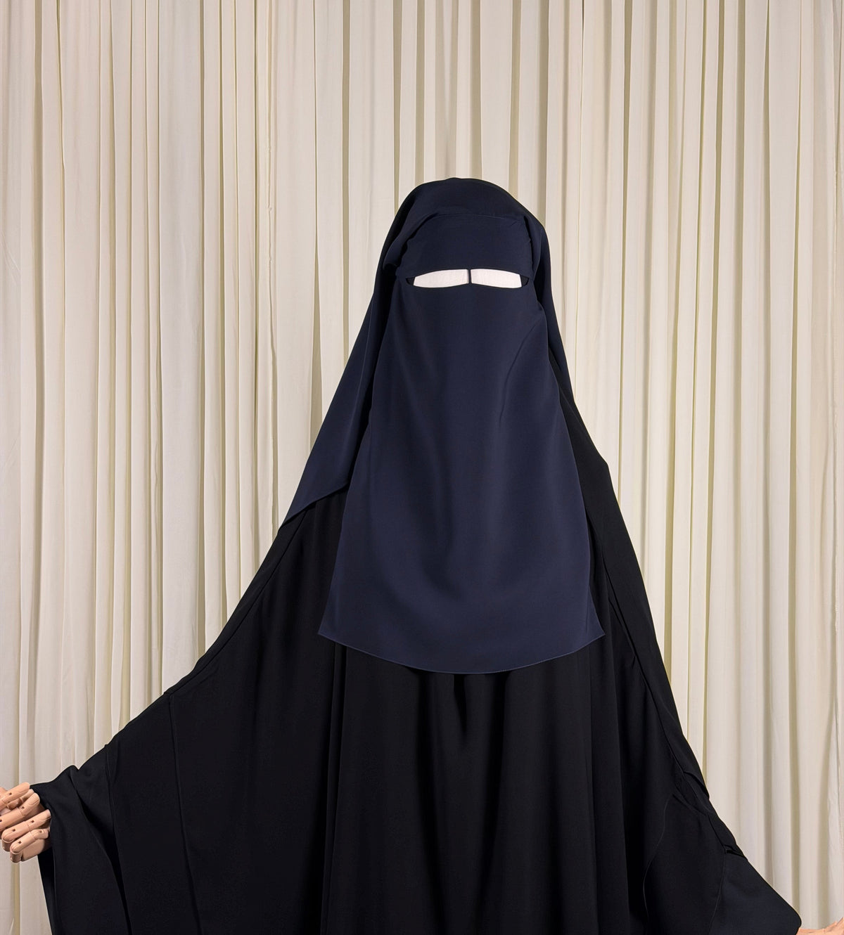 Three Layer Niqab | Medium - Navy
