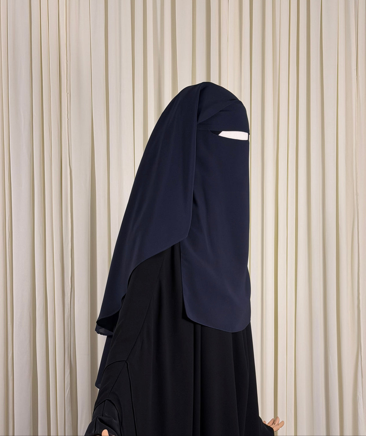 Three Layer Niqab | Medium - Navy