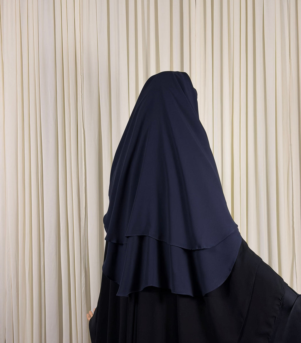 Three Layer Niqab | Medium - Navy