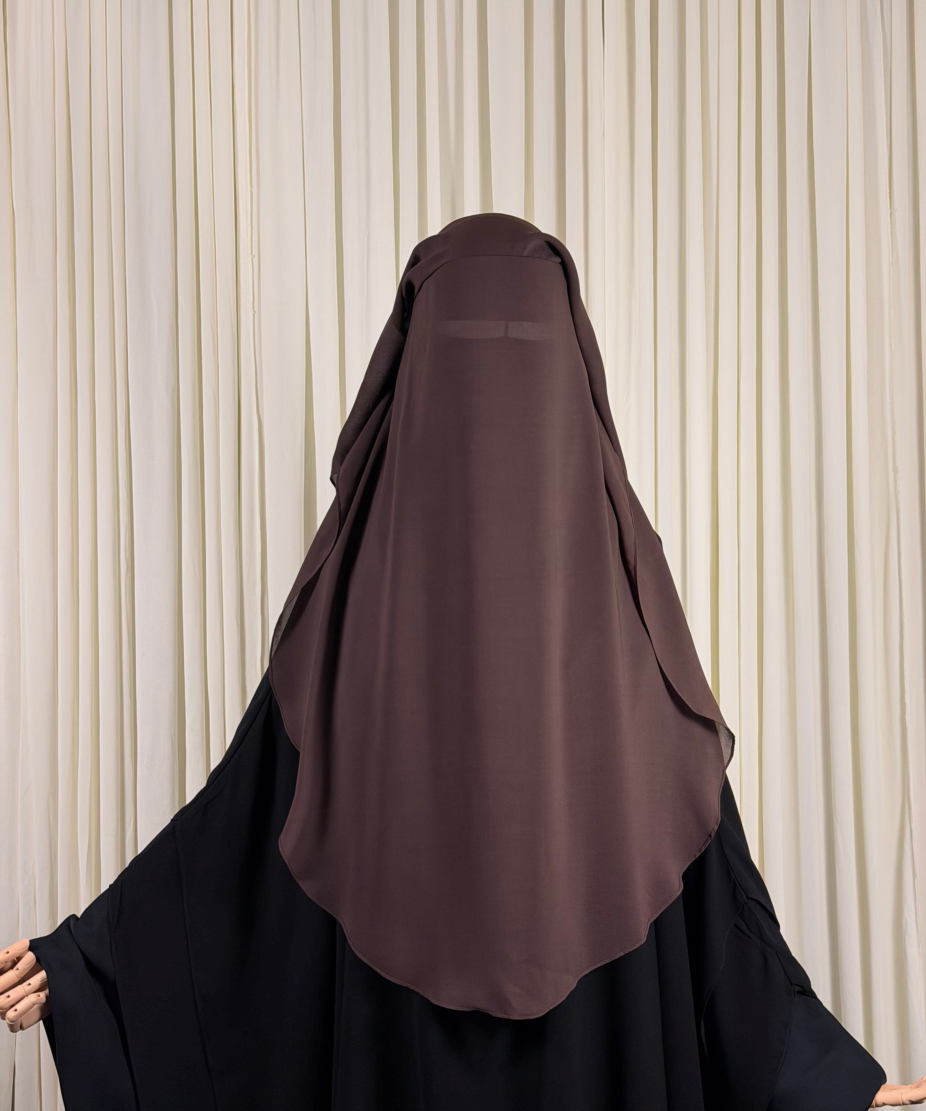 Three Layer Niqab | Medium - Brown
