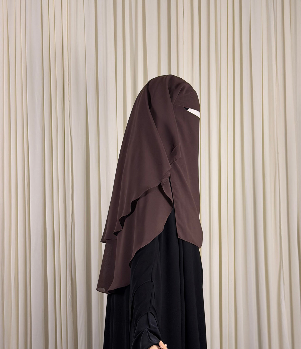 Three Layer Niqab | Medium - Brown