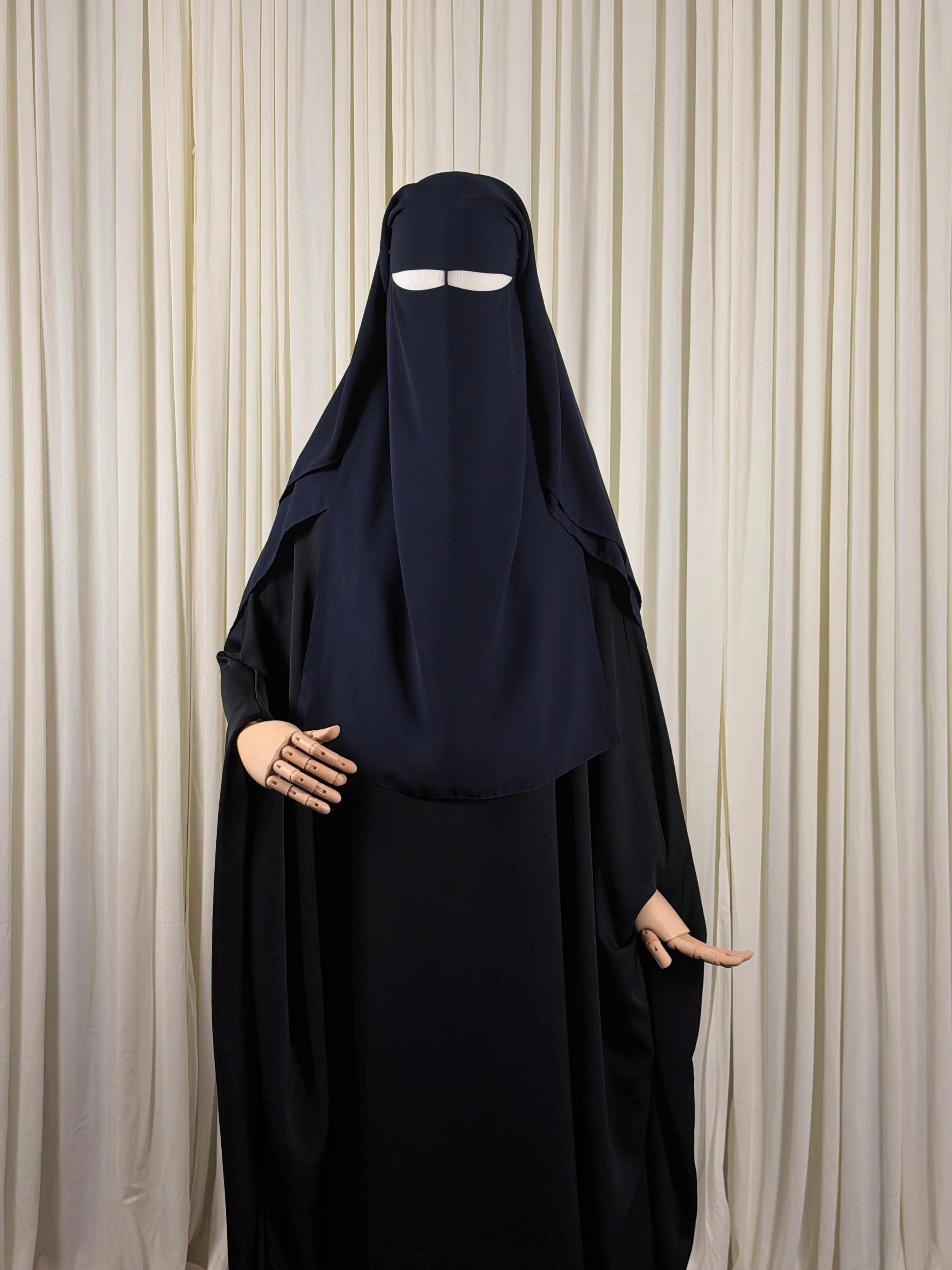 Three layer Niqab | XL - Navy