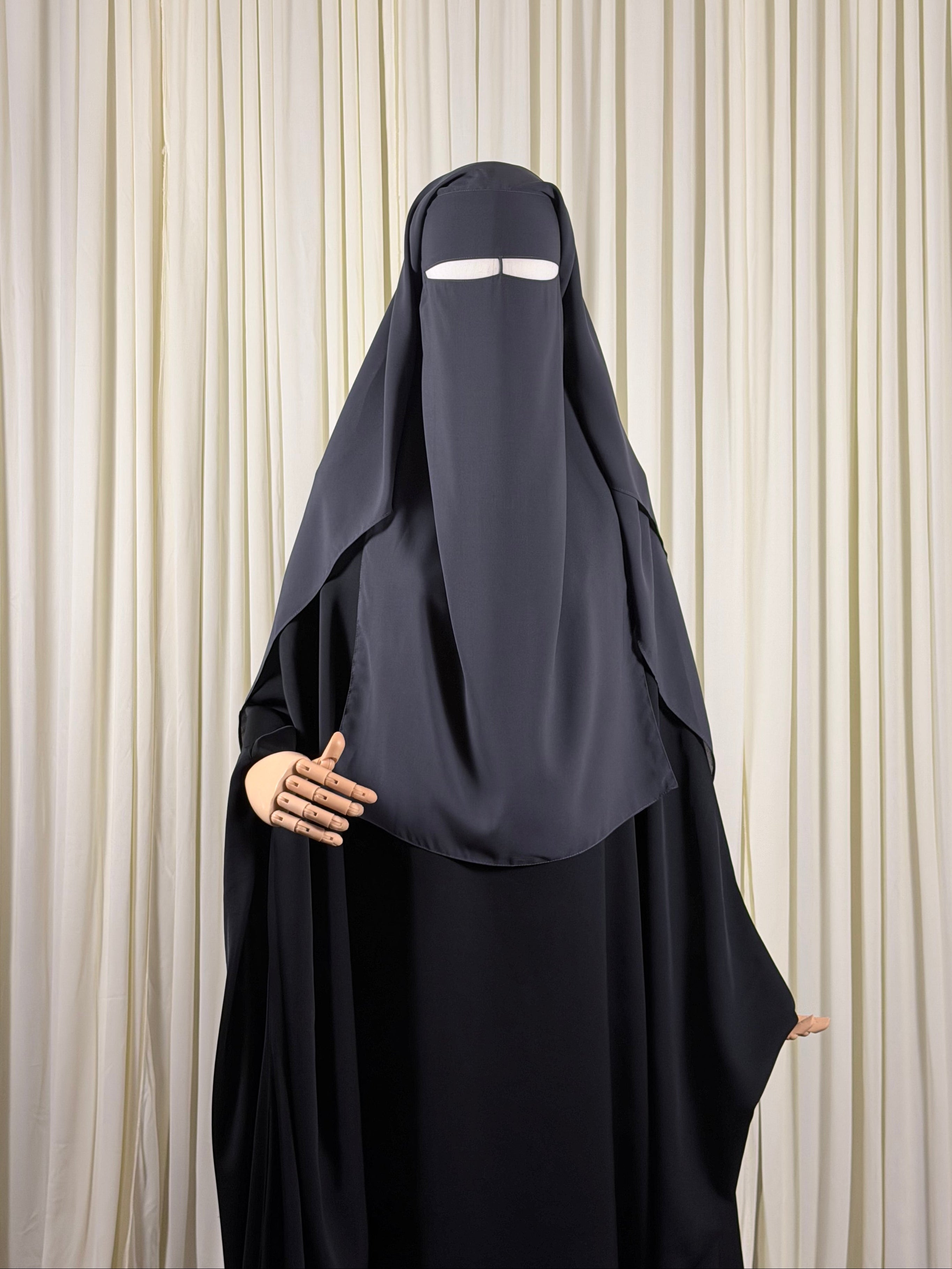 Three layer Niqab | XL - Grey