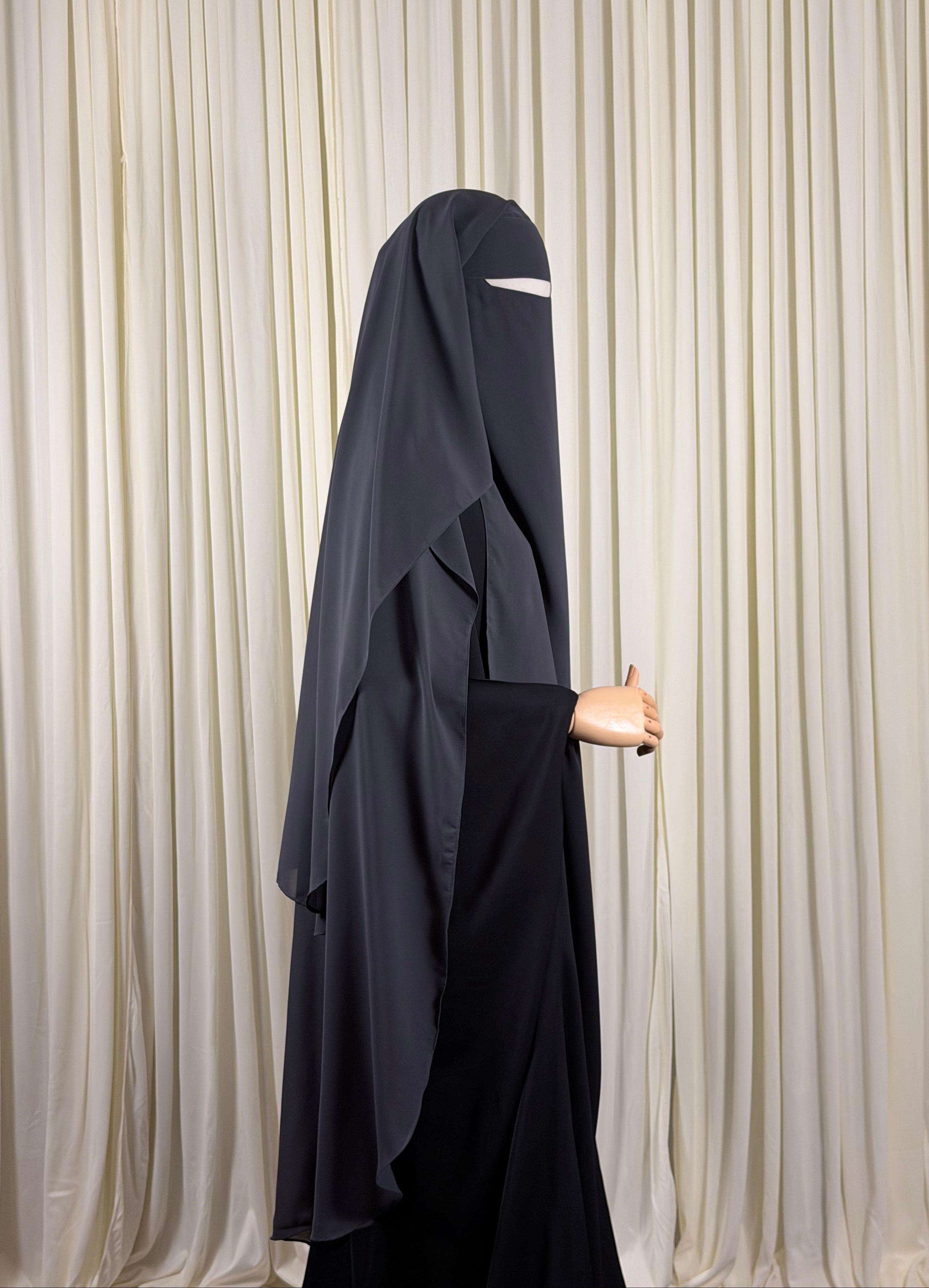 Three layer Niqab | XL - Grey