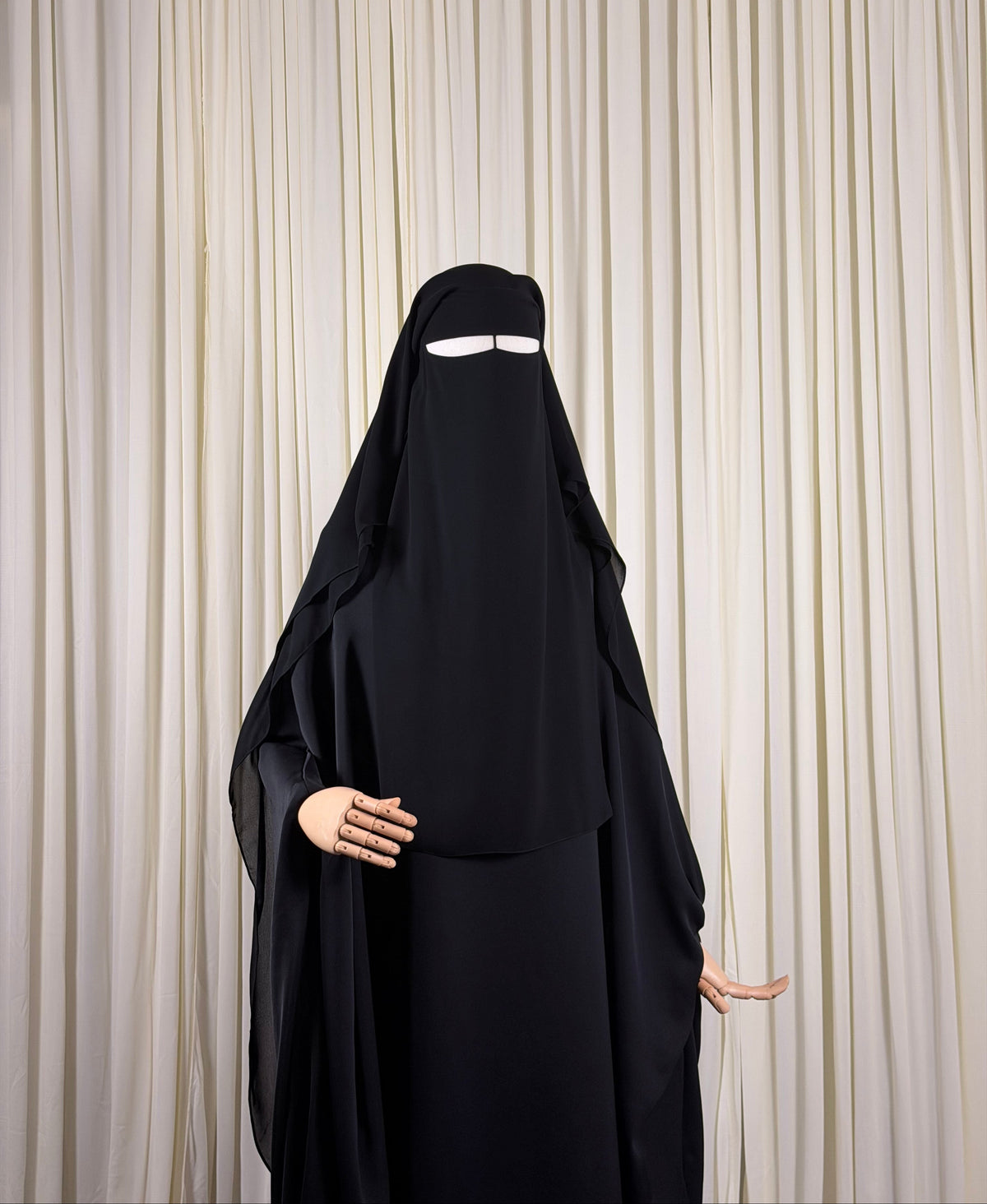 Three layer Niqab | XL - Black